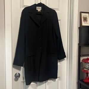 3 button black overcoat